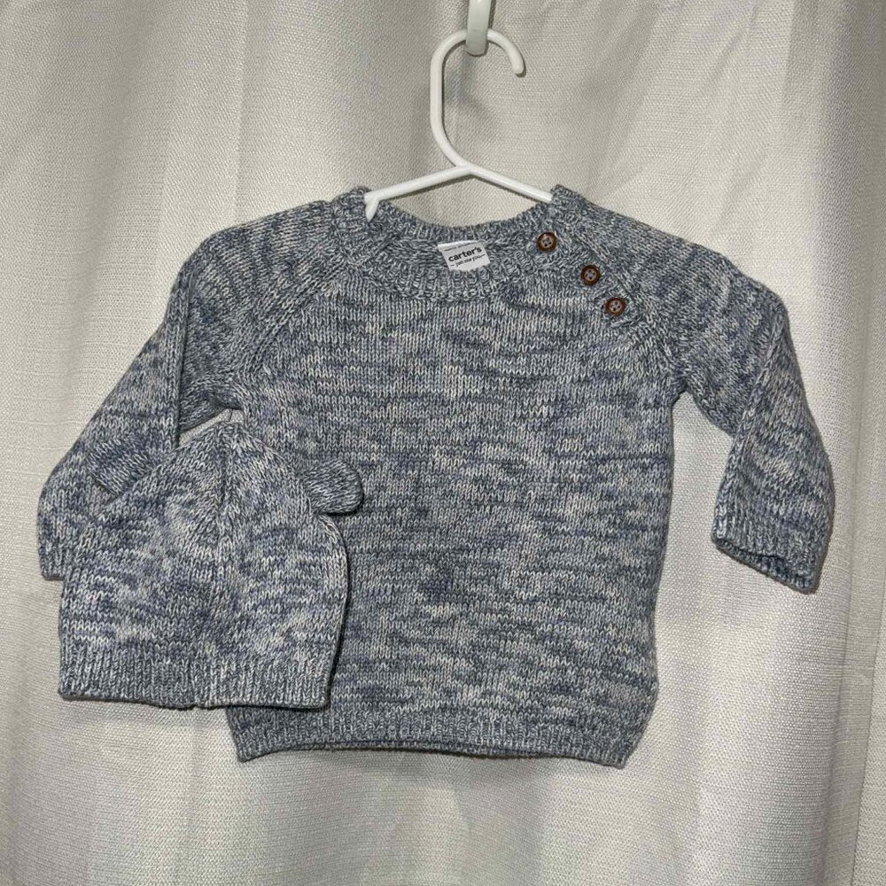 Brand New without Tags Carter’s Just One You Knit Sweater and Hat, Size 6 Month.